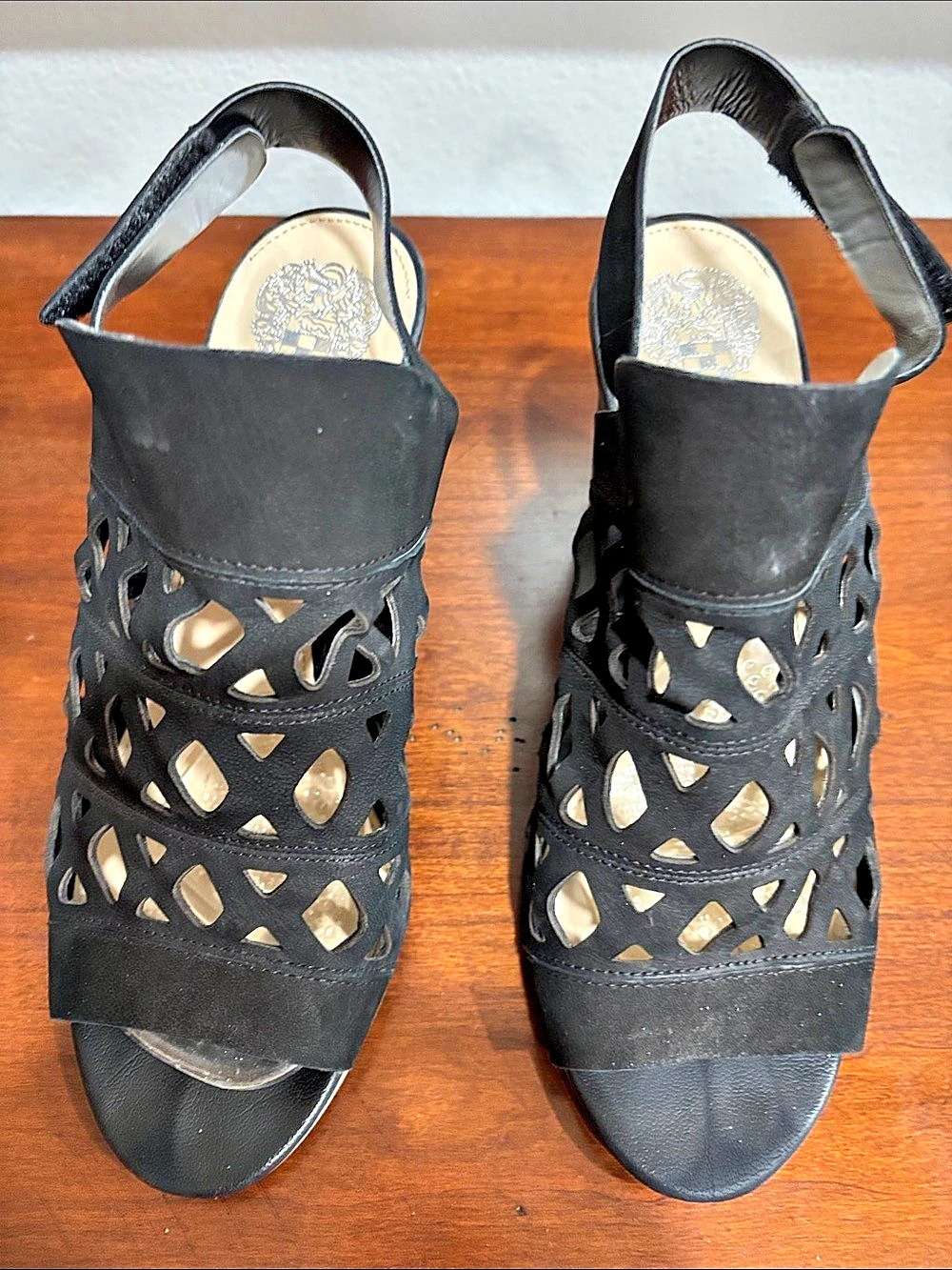 Vince Camuto Peep Toe Slingback Cutout Peep Toe Heels Size 9.5